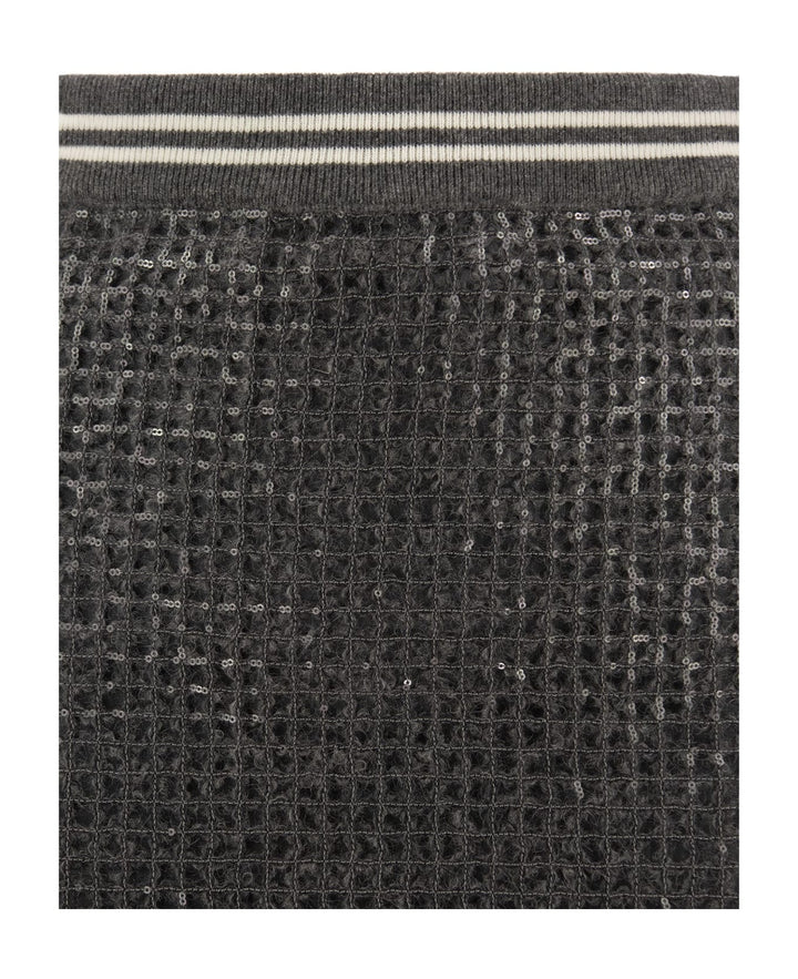 Brunello Cucinelli Gray Acetate Long Skirt