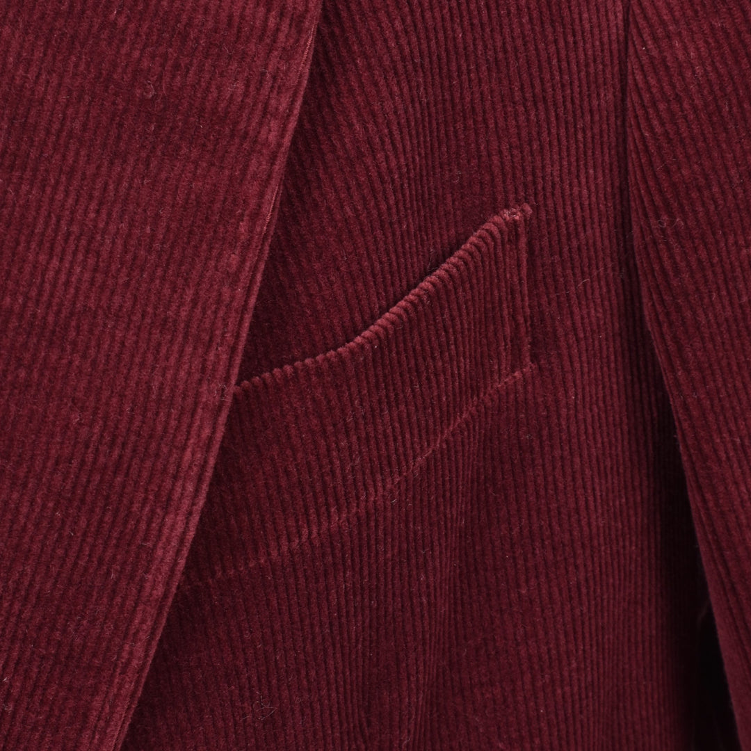 Brunello Cucinelli Burgundy Cotton Blazer