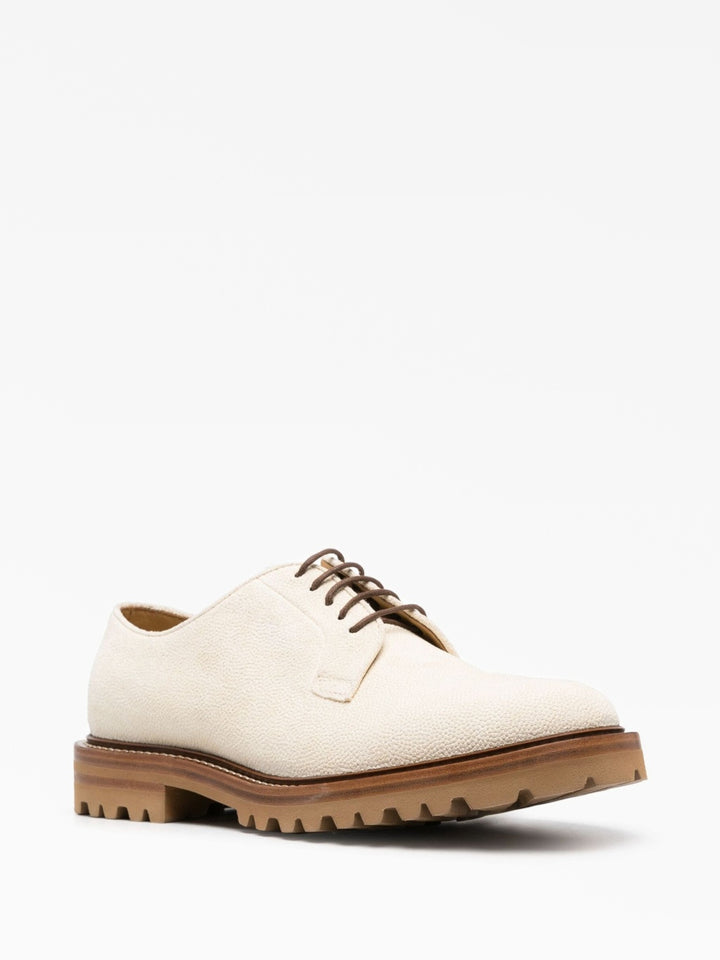 Brunello Cucinelli Beige Leather Oxfords And Derbies