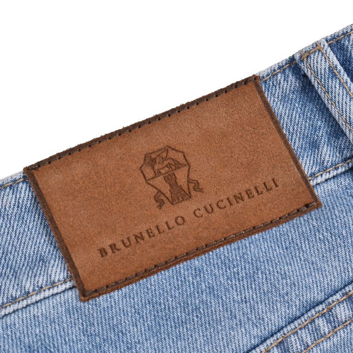 Brunello Cucinelli Blue Cotton Straight-Leg Jeans