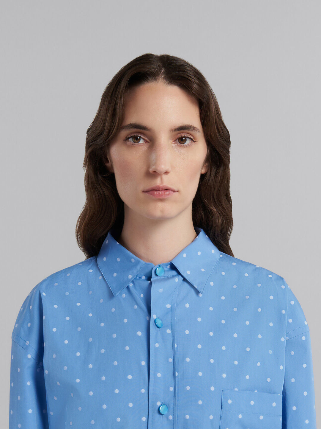 Marni Blue Fibres Pattern Shirt