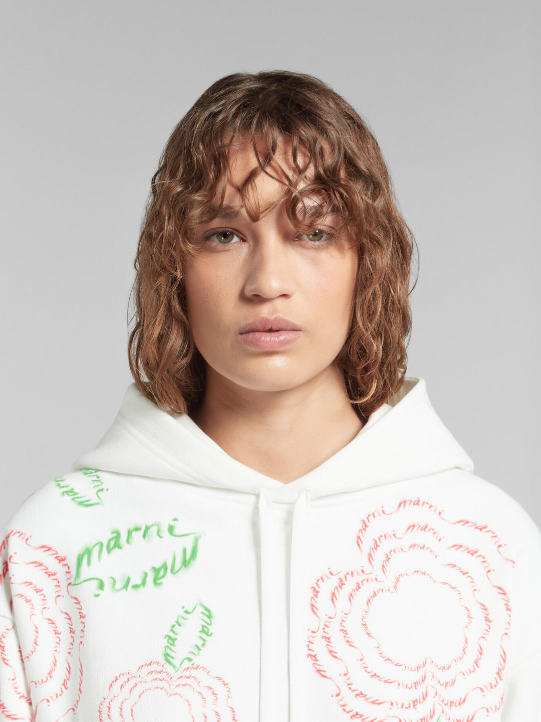 Marni White Fibres Hoodie