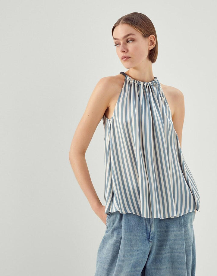 Brunello Cucinelli Blue Viscose T-Shirt