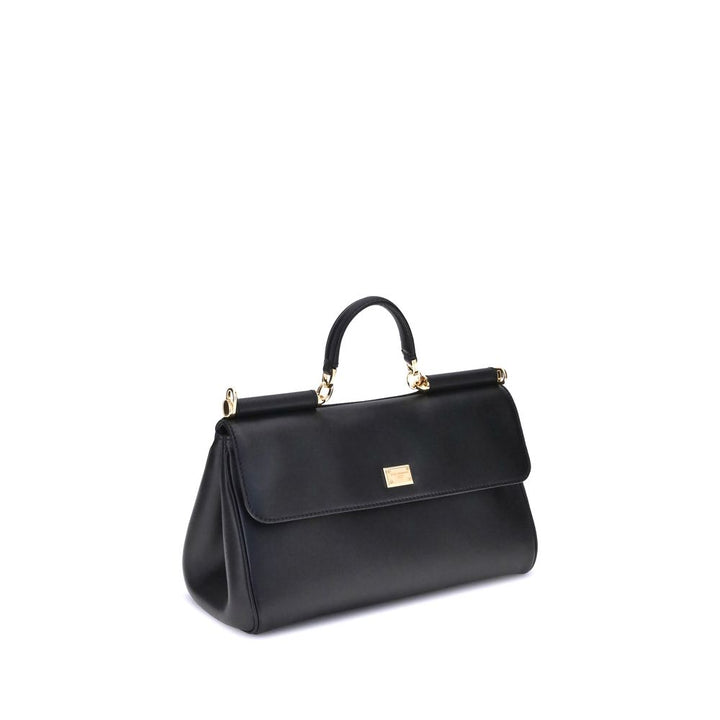 Dolce & Gabbana Black Calf Leather Bos Taurus Shoulder Bag