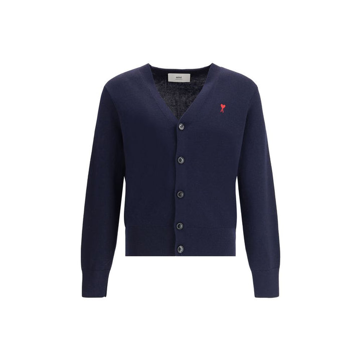 Ami Paris Blue Wool Oves Aries Cardigan