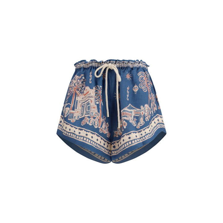 Alemais Blue Linen Bermuda Shorts