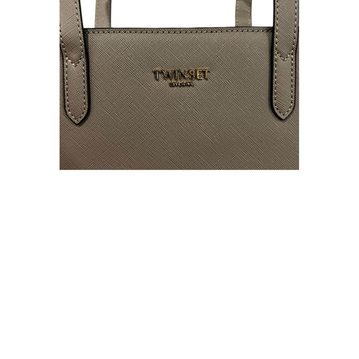 Twinset Grey PU Women Shoulder Bag