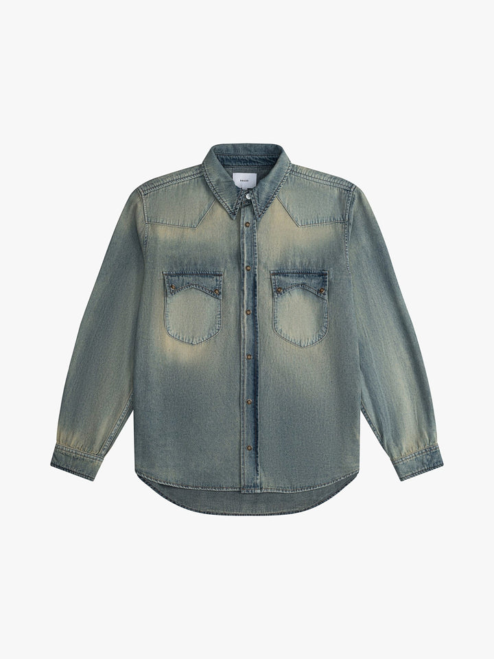 Rhude Blue Denim Shirt