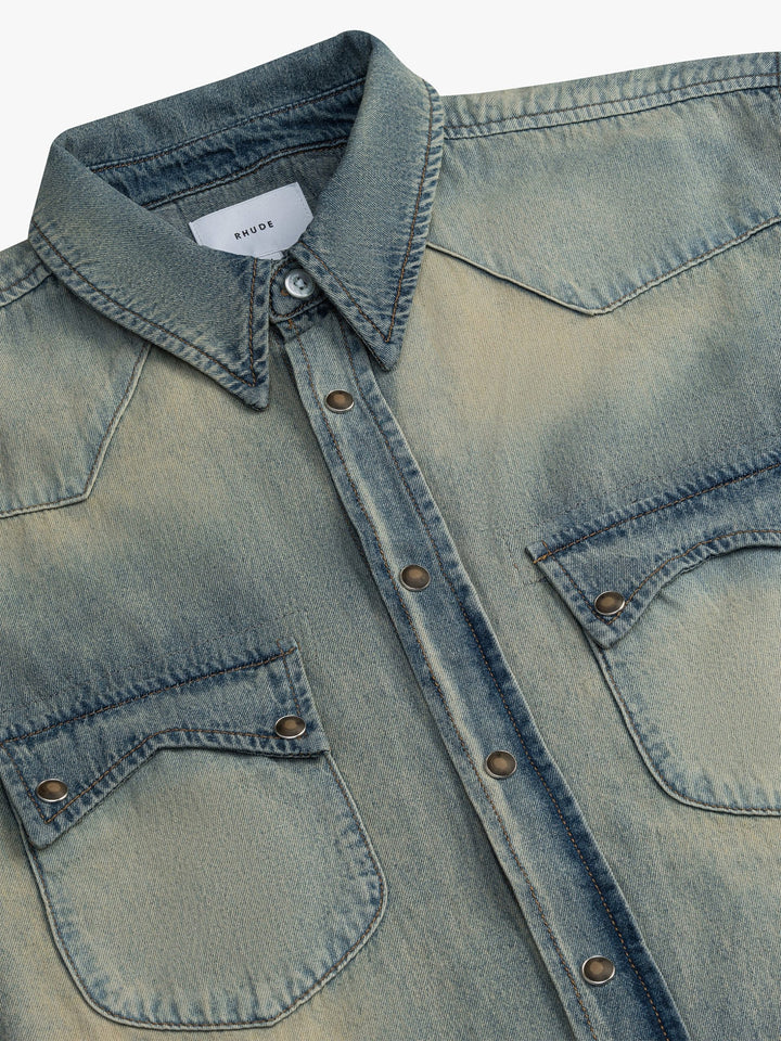 Rhude Blue Denim Shirt