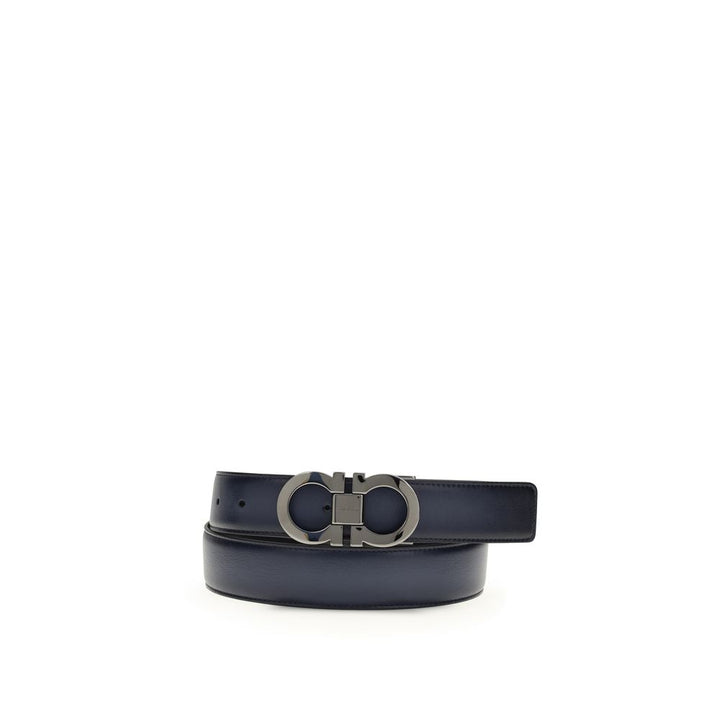 Ferragamo Black Calf Leather Bos Taurus Regular Belt