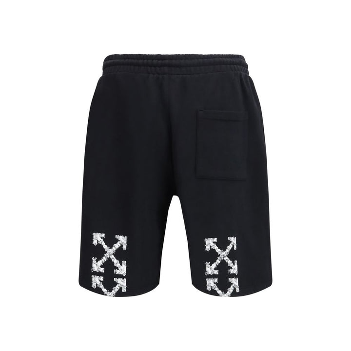 Off-White Black Cotton Bermuda Shorts