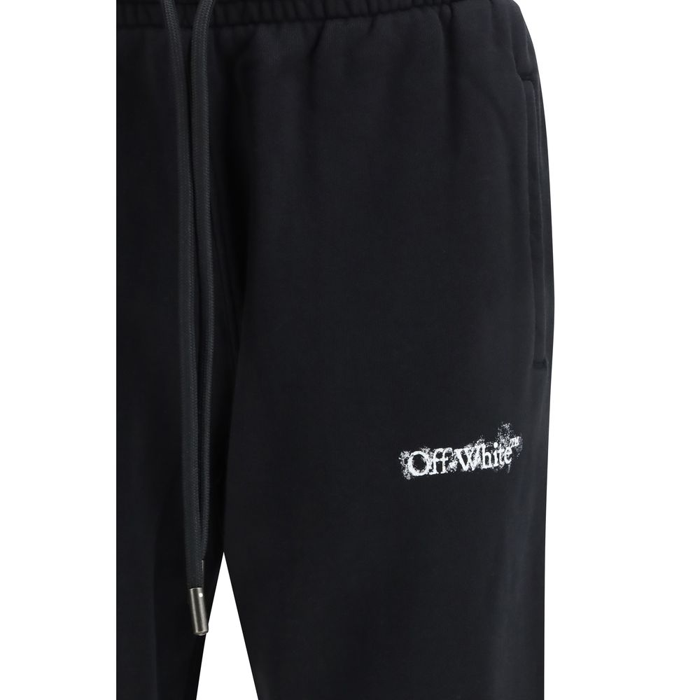 Off-White Black Cotton Joggers (Workout Pants)