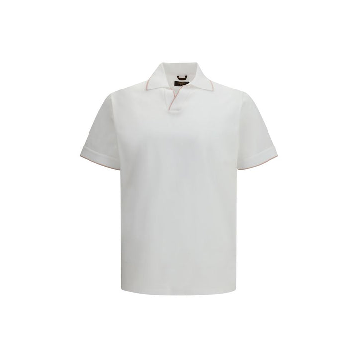 MooRER White Cotton Polo Shirt