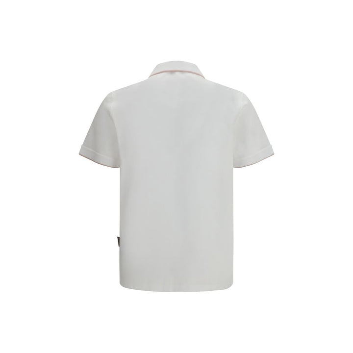 MooRER White Cotton Polo Shirt