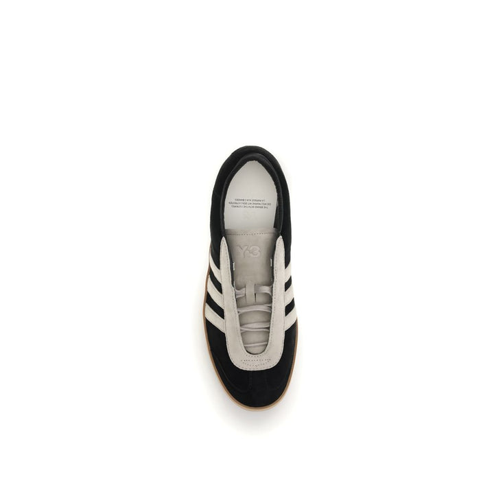 Y-3 Black Calf Leather Bos Taurus Low Top Sneakers