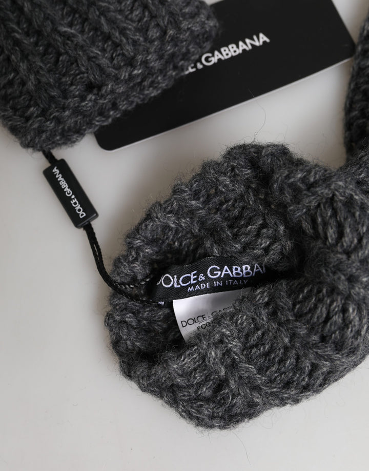 Dolce & Gabbana Gray Acrylic Knitted Fingerless Arm Warmer Gloves
