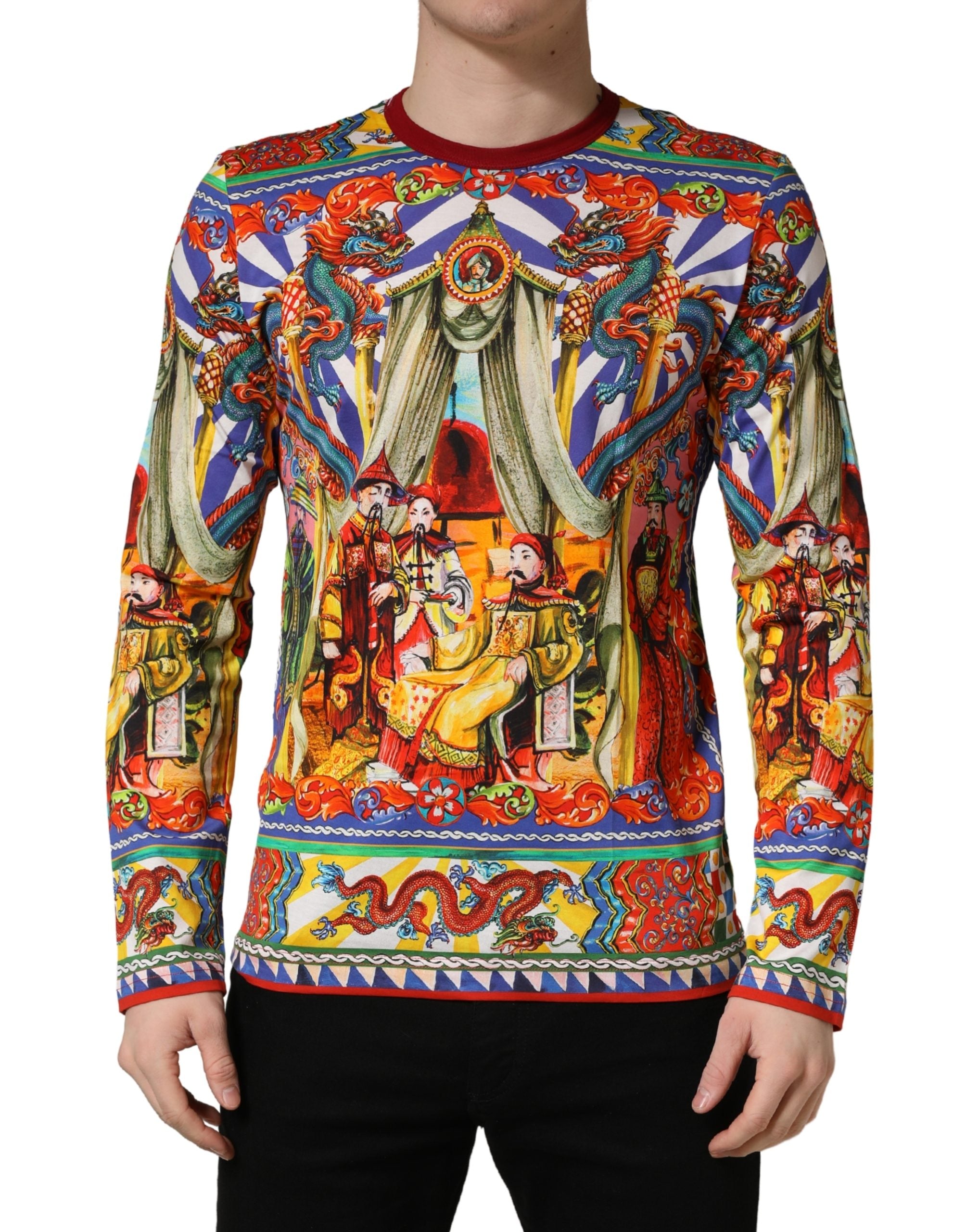：‼️DOLCE&GABBANA TEATRO dei PUPI Tシャツ Dolce & Gabbana Multicolor Teatro Dei Pupi Men Long Sleeves T