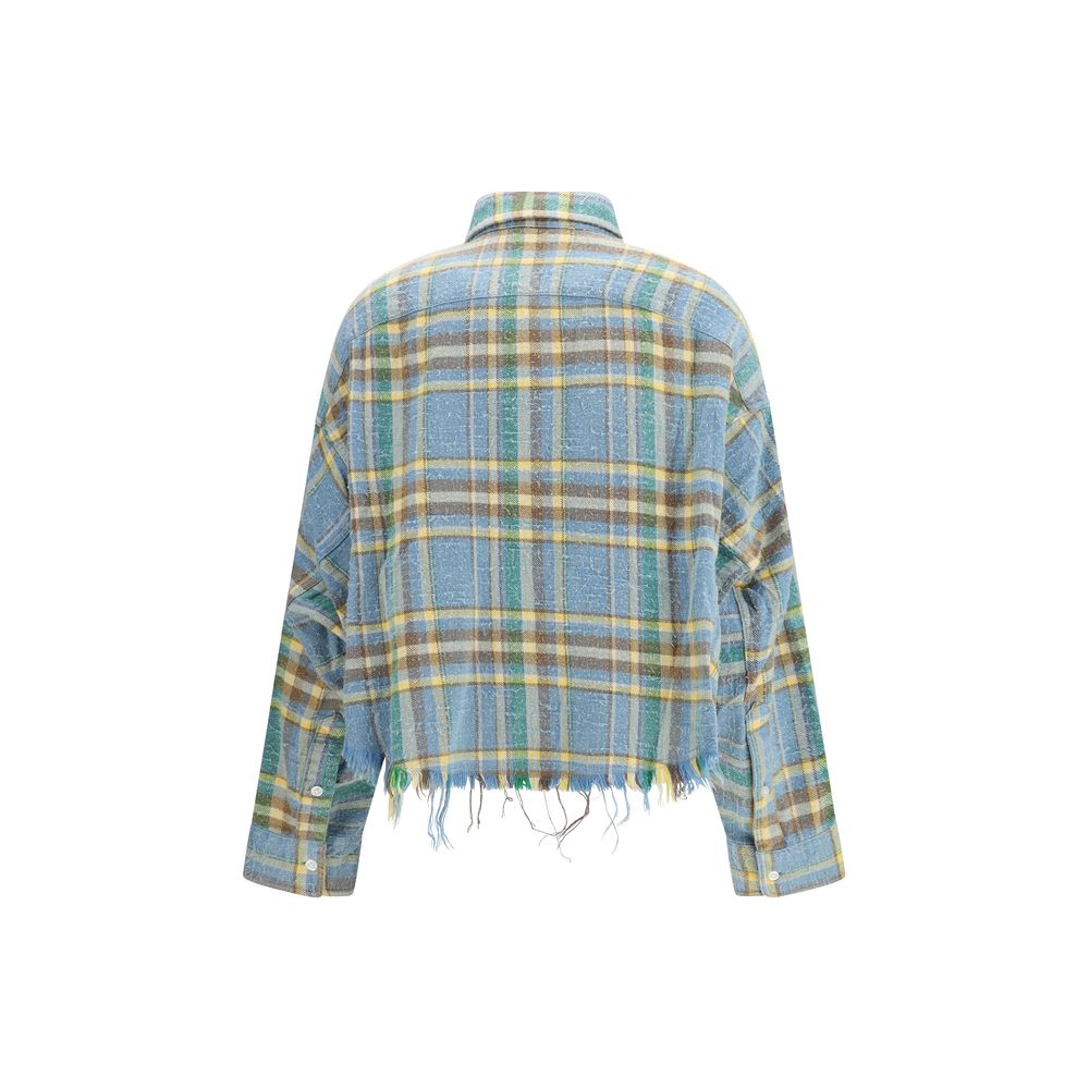 R13 Blue Cotton Pattern Shirt