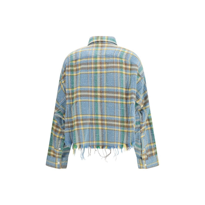 R13 Blue Cotton Pattern Shirt