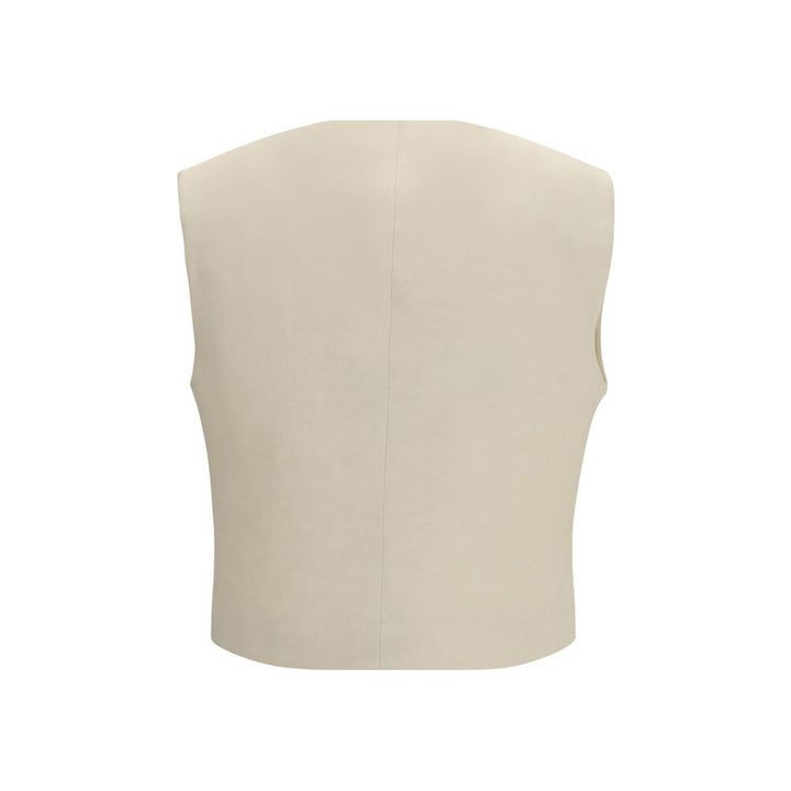 P.A.R.O.S.H. Beige Wool Sleeveless Jacket