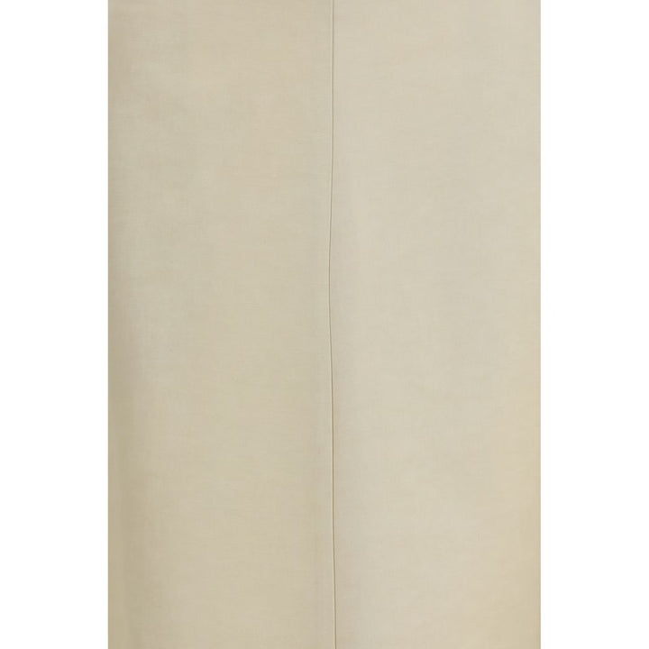 P.A.R.O.S.H. Beige Linen Midi Skirt