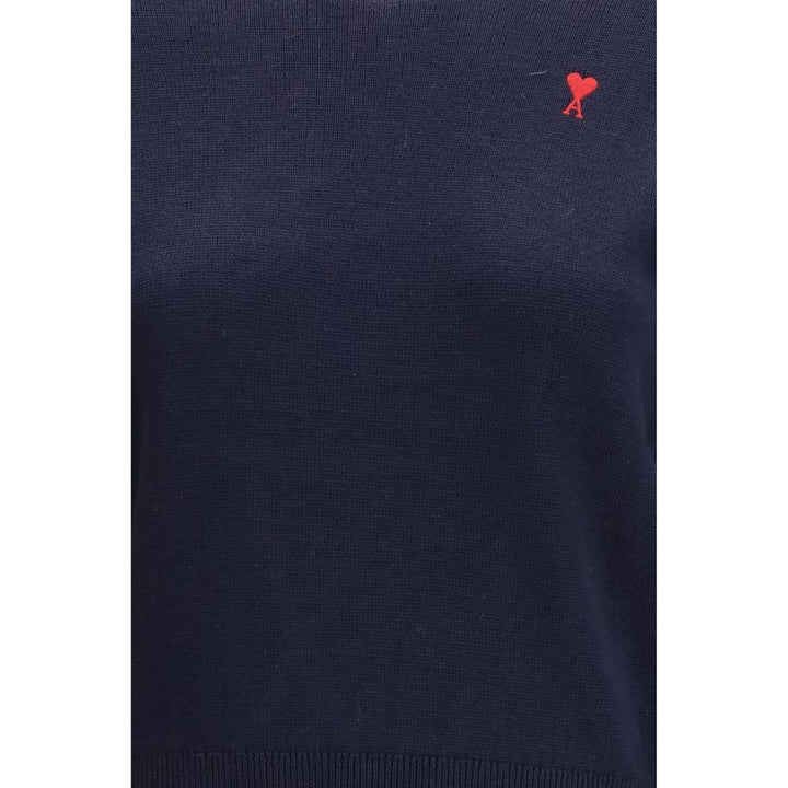 Ami Paris Blue Merino Wool Sweatshirt