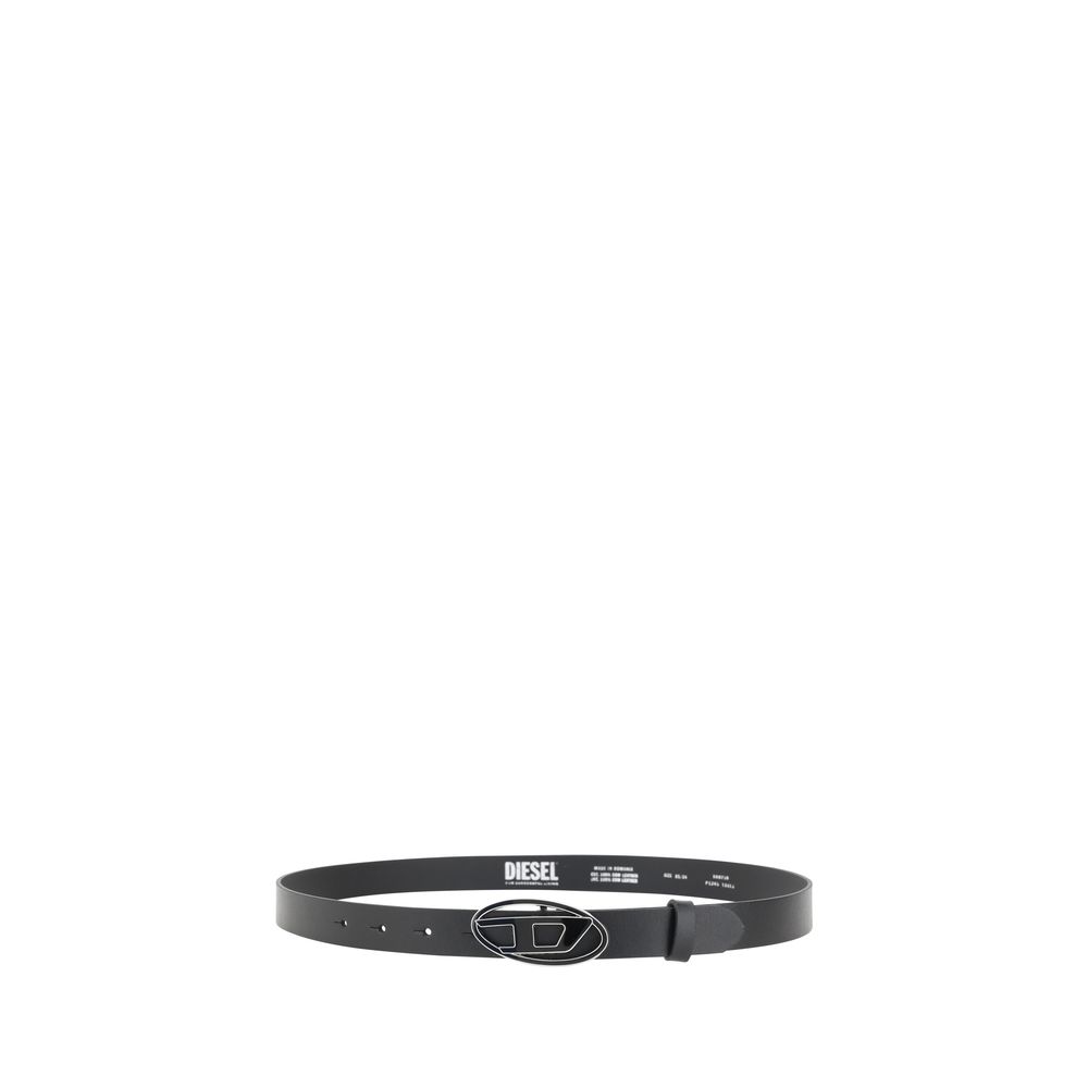 Diesel Black Calf Leather Bos Taurus Regular Belt