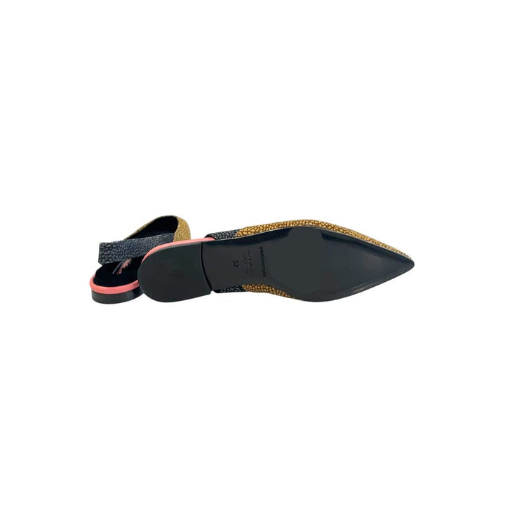 Borbonese Beige Leather Women Ballet Flat