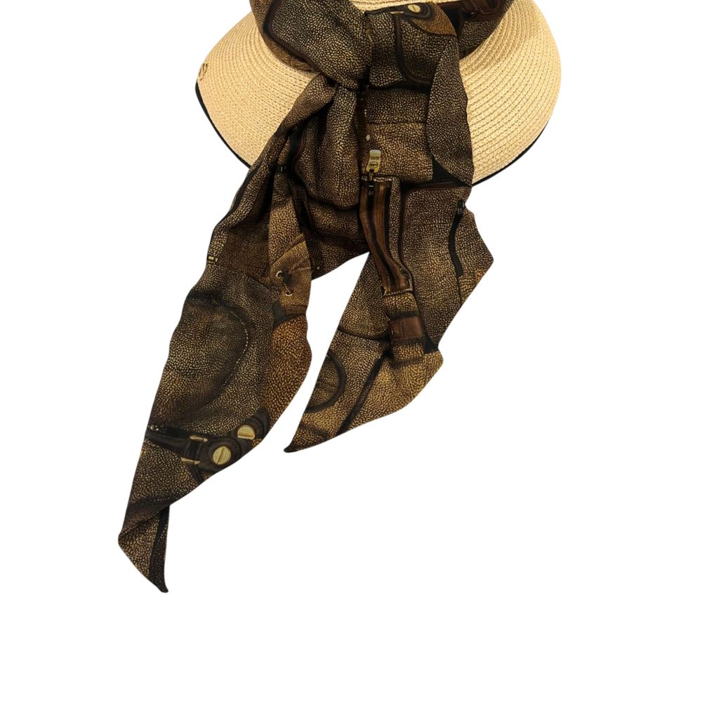 Borbonese Beige Papier Women Hat With Scarf
