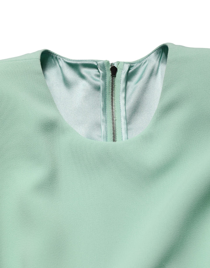 Dolce & Gabbana Green Viscose Long Sleeves Long Gown Dress