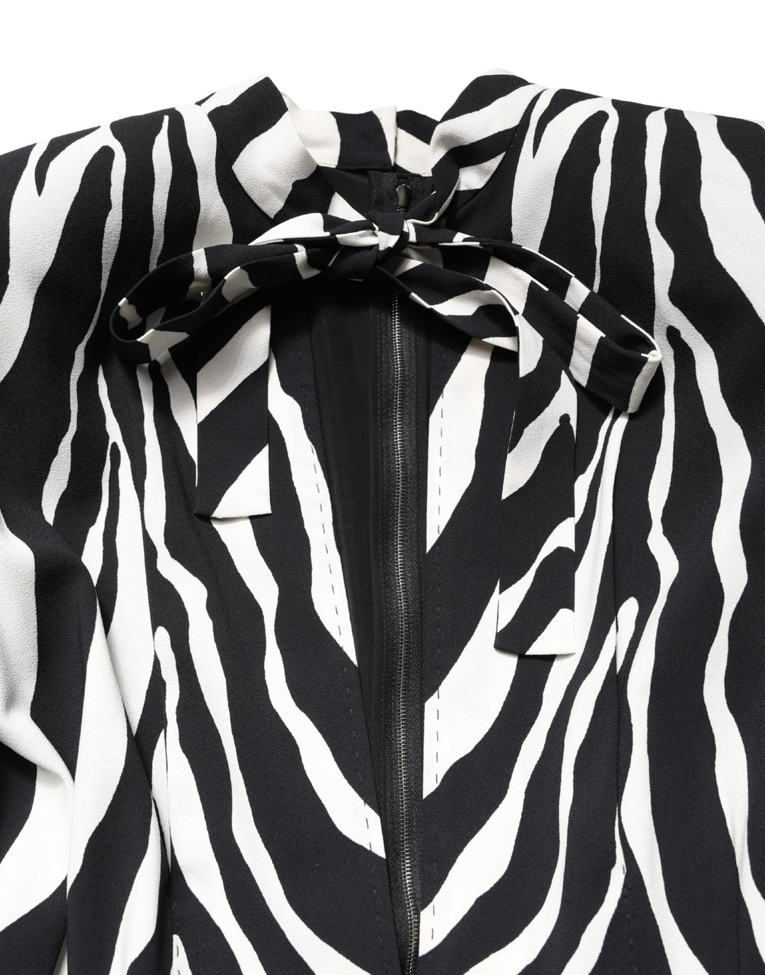 Dolce & Gabbana Black White Viscose Zebra Pattern Jumpsuit