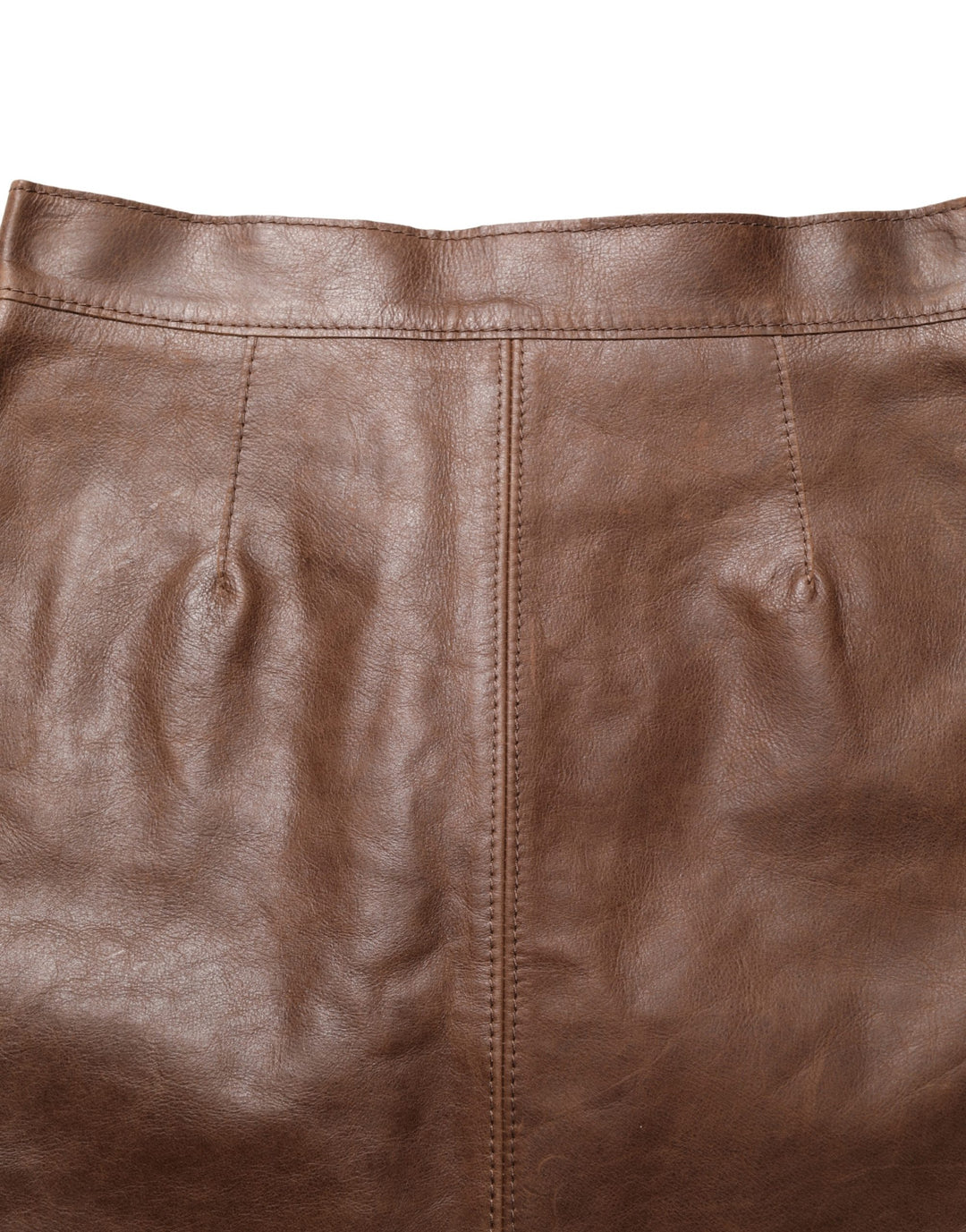Dolce & Gabbana Brown Leather High Waist Bodycon Mini Skirt