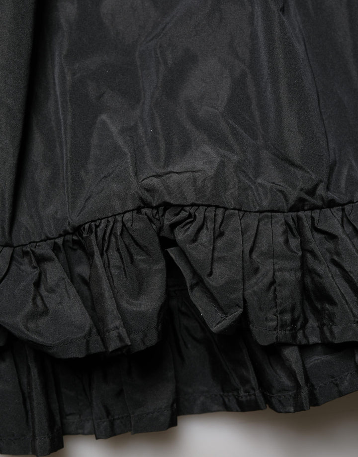 MSGM Black High Waist Pleated A-line Long Maxi Women Skirt