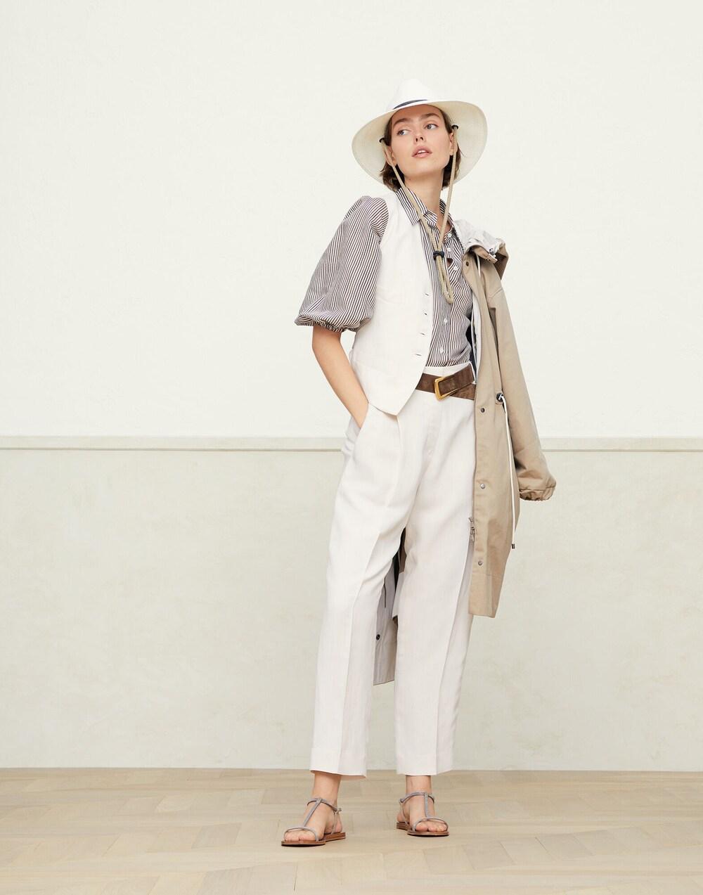 Brunello Cucinelli Beige Viscose Sleveless Jacket