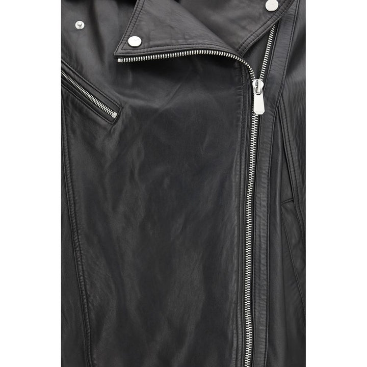 PINKO Black Lambskin Leather Jacket