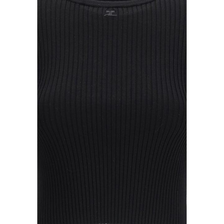 Courrèges Black Viscose T-Shirt