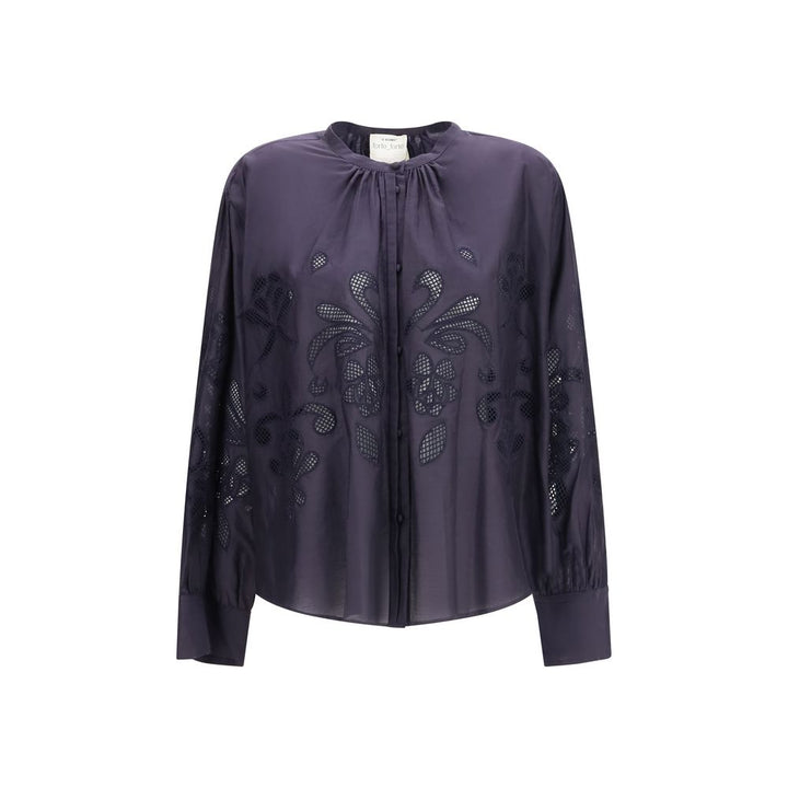 Forte_Forte Blue Cotton Pattern Shirt