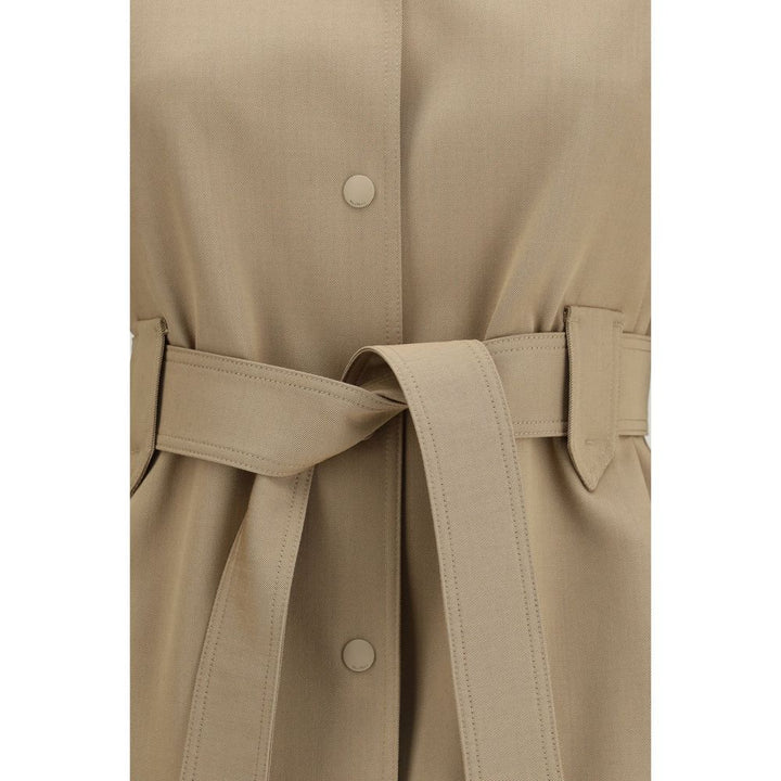Max Mara Brown Wool Oves Aries Sleeveless Jacket