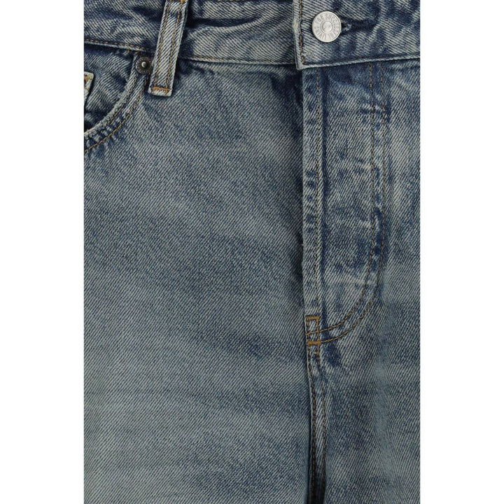 Diesel Blue Cotton Relaxed Fit Jeans