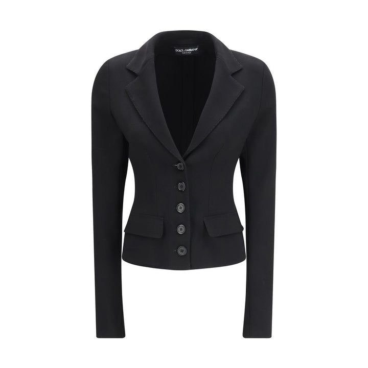Dolce & Gabbana Black Fleece Wool Jacket