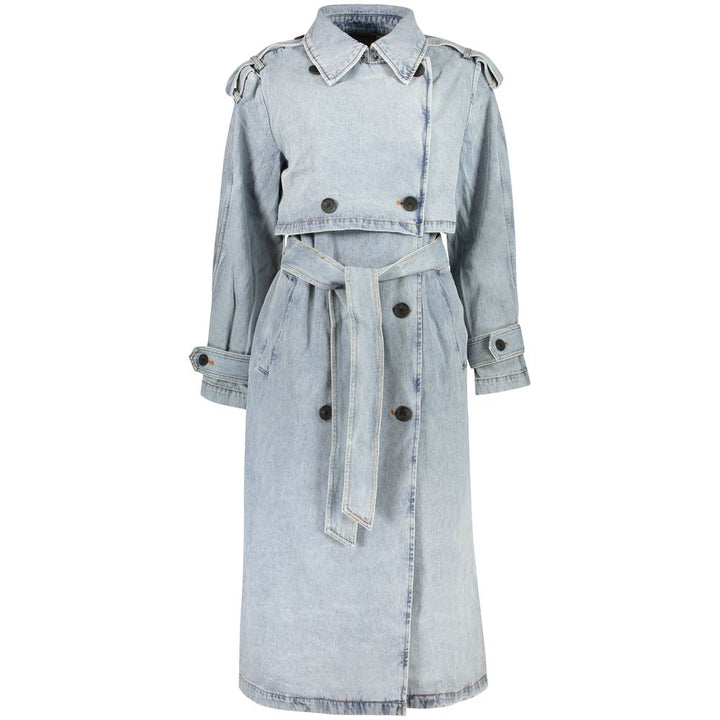 Desigual Azzurro Cotton Women's Trench Coat