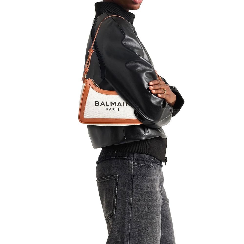 Balmain Brown Cotton Shoulder Bag