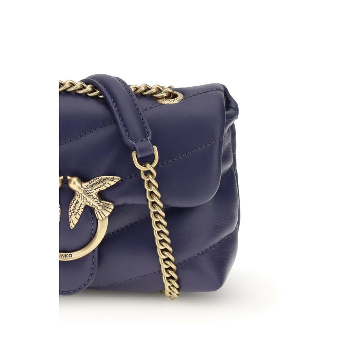 PINKO Purple Calf Leather Bos Taurus Shoulder Bag