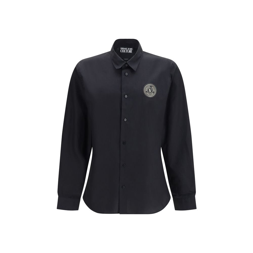 versace dress shirt black Versace Jeans Black Cotton Dress Shirt
