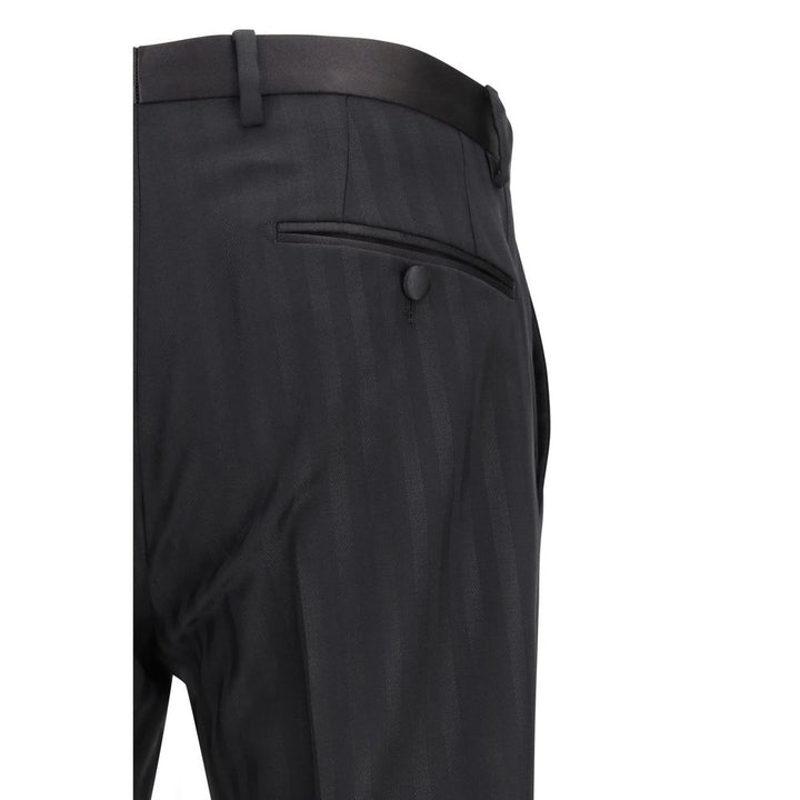 Dolce & Gabbana Black Wool Oves Aries Dress Pants