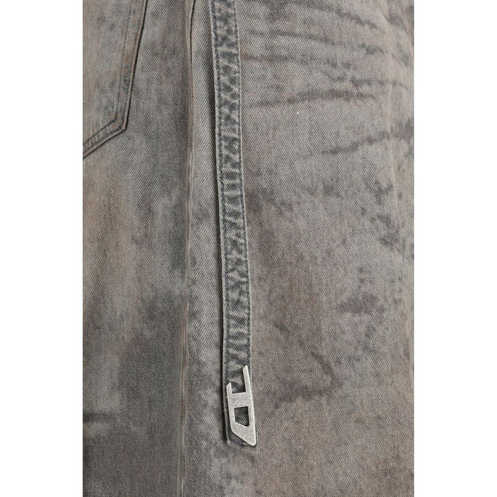 Diesel Gray Lyocell Midi Skirt