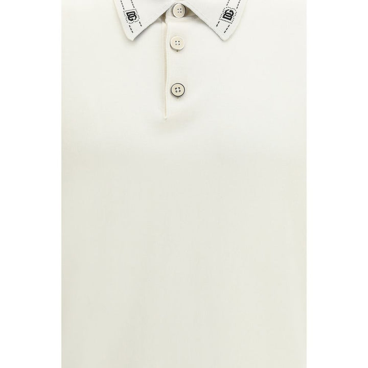 Dolce & Gabbana Beige Silk Polo Shirt