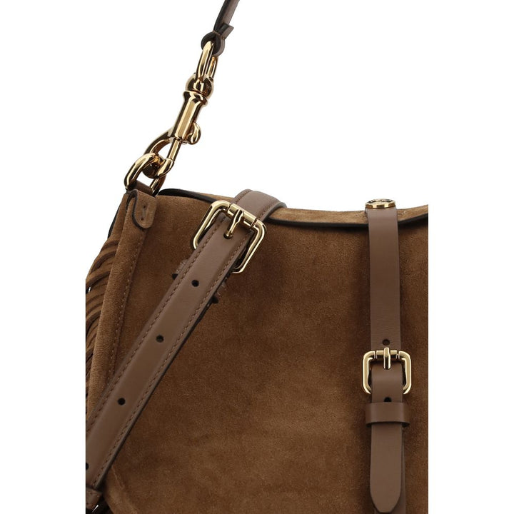 Etro Brown Calf Leather Bos Taurus Shoulder Bag