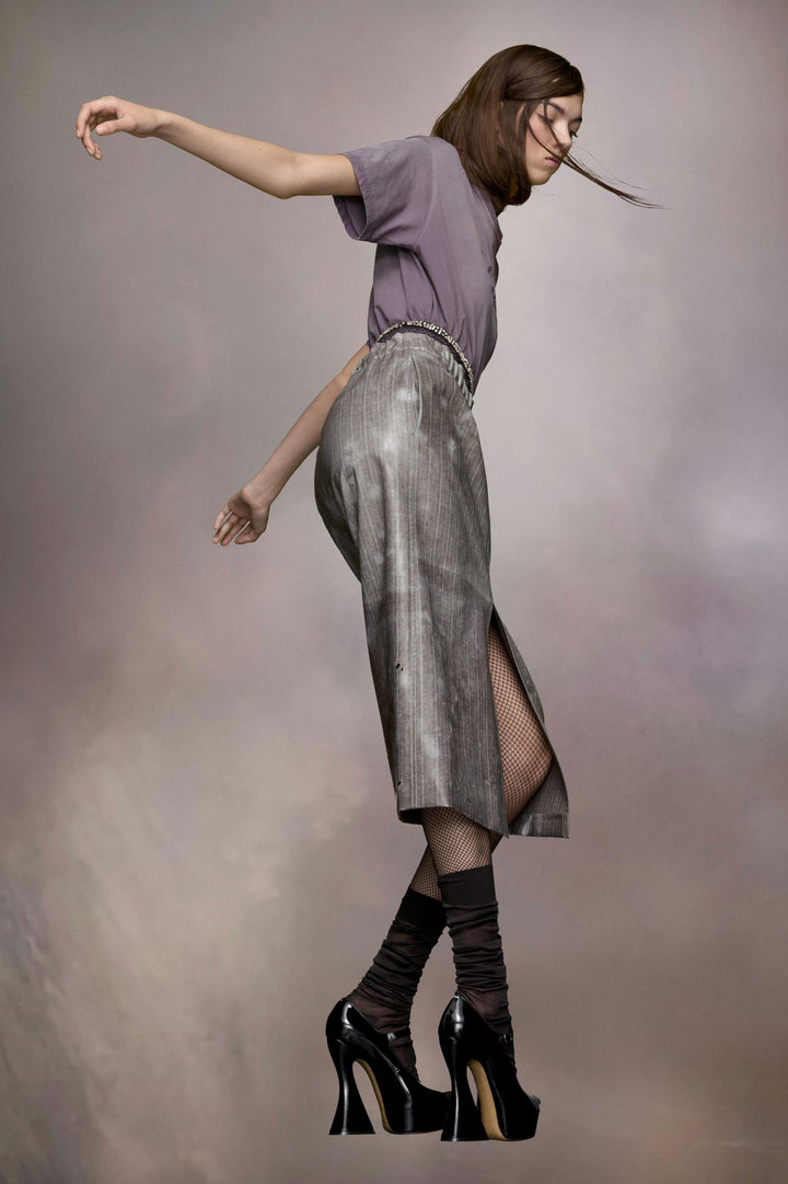 Maison Margiela Bicolor Fibres Midi Skirt