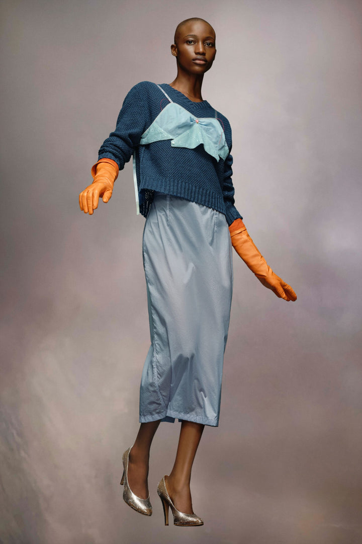 Maison Margiela Blue Fibres Midi Skirt